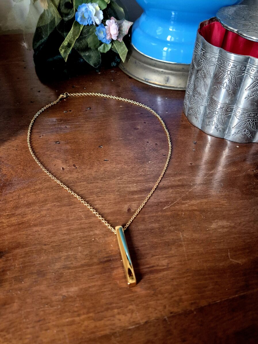 Collana con ciondolo a barra personalizzabile sui quattro lati. - immagine 2